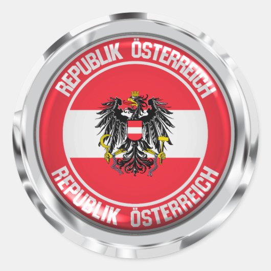 Österreich-RundEmblem Runder Aufkleber (Vorderseite)