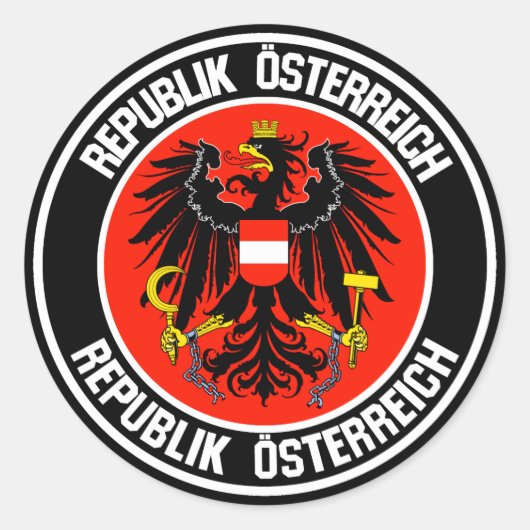 Österreich-RundEmblem Runder Aufkleber (Vorderseite)