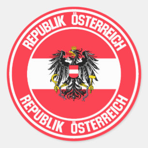 Österreich-RundEmblem Runder Aufkleber