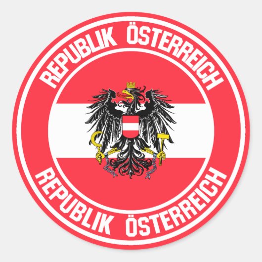 Österreich-RundEmblem Runder Aufkleber (Vorderseite)
