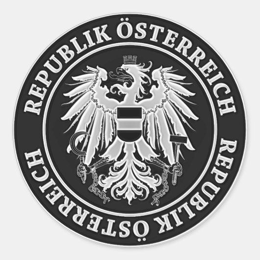 Österreich-RundEmblem Runder Aufkleber (Vorderseite)