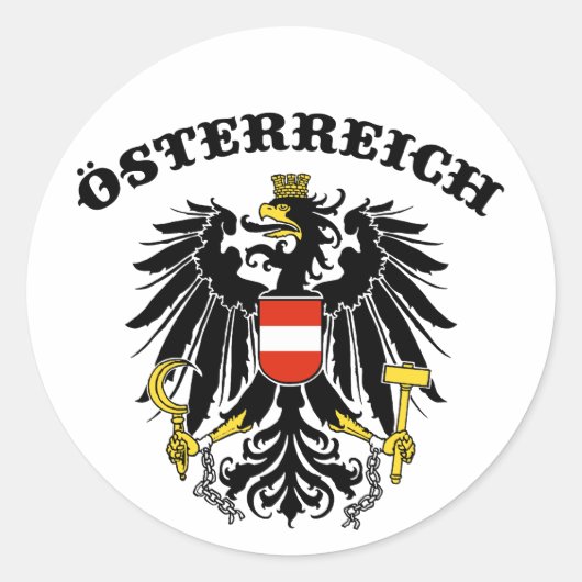 Osterreich Runder Aufkleber (Vorderseite)