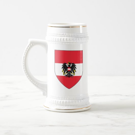 Österreich-Schild Stein Bierglas (Links)