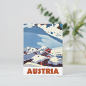 Österreich, schneebedecktes Dorf, Postkarte (Stehend Vorderseite)