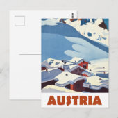 Österreich, schneebedecktes Dorf, Postkarte (Vorne/Hinten)
