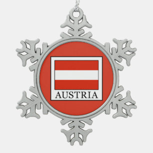 Österreich Schneeflocken Zinn-Ornament
