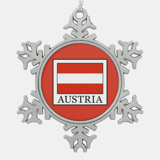 Österreich Schneeflocken Zinn-Ornament (Vorderseite)