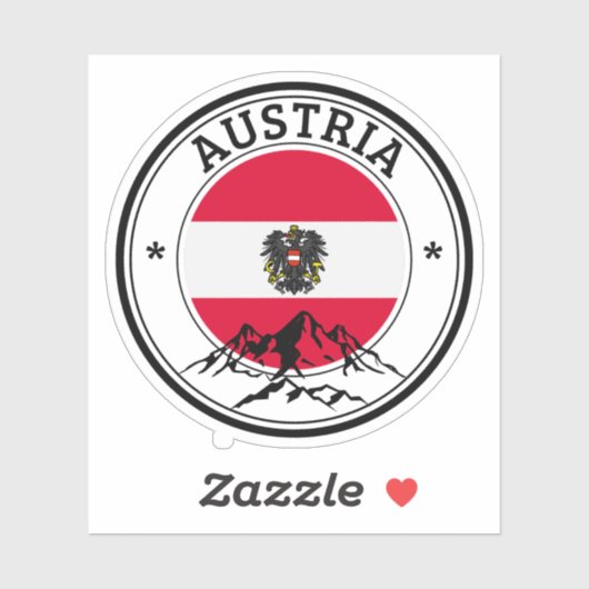 Österreich Siegel Sticker Rundfahne für Laptop Boo (Blatt)