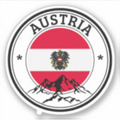 Österreich Siegel Sticker Rundfahne für Laptop Boo (Vorderseite)