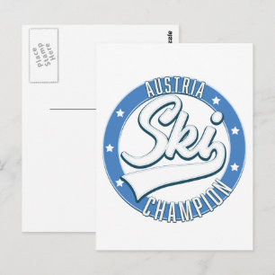 Österreich Ski Champion Logo Postkarte