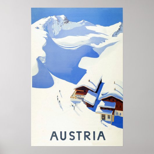Österreich, Ski, Hütte im Winter Poster (Vorne)