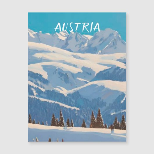 Österreich Ski Magnetkarte (Vorderseite)