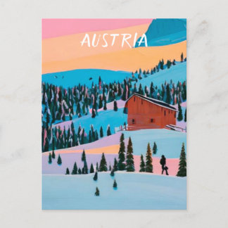 Österreich Ski Postkarte