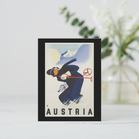 Österreich Ski Postkarte (Stehend Vorderseite)