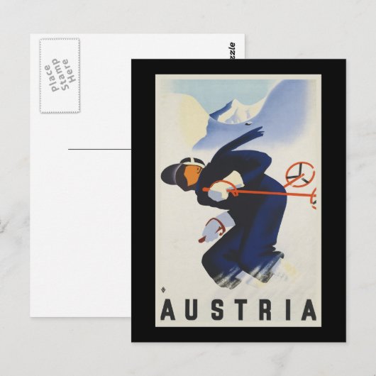 Österreich Ski Postkarte (Vorne/Hinten)