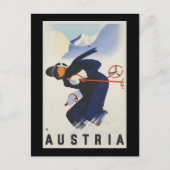 Österreich Ski Postkarte (Vorderseite)