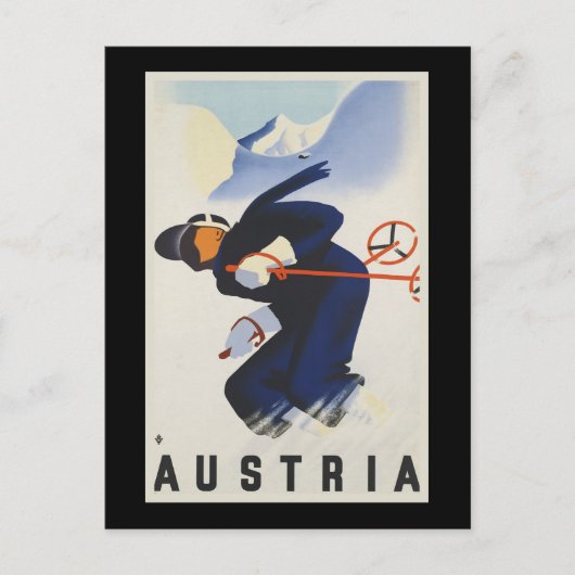 Österreich Ski Postkarte (Vorderseite)