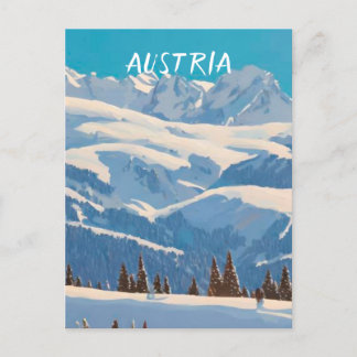 Österreich Ski Postkarte