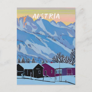 Österreich Ski Postkarte