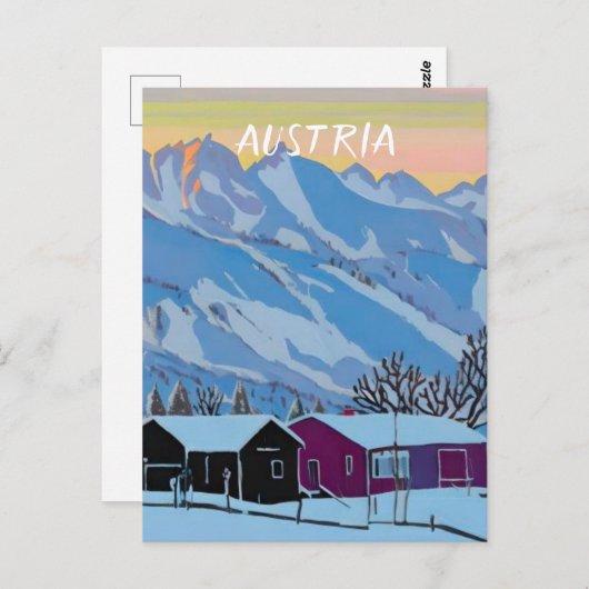 Österreich Ski Postkarte (Vorne/Hinten)