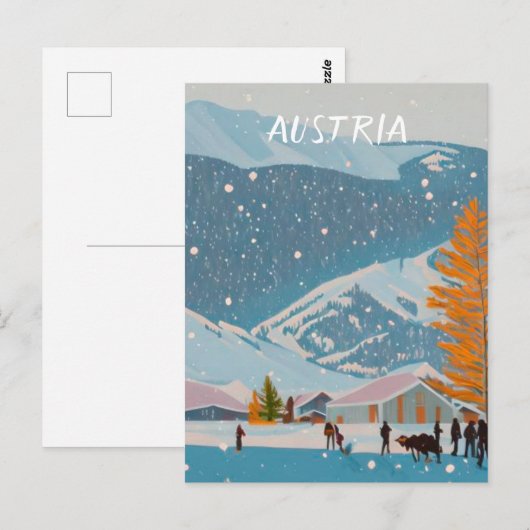 Österreich Ski Postkarte (Vorne/Hinten)