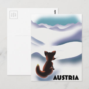 Österreich Ski Reiseplakat Postkarte