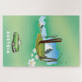 Österreich Ski Travel Poster Puzzle (Horizontal)