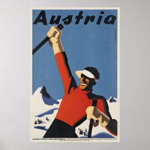 Österreich Ski Vintage Reiseplakat Poster