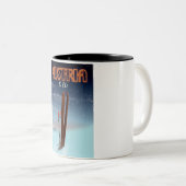 Österreich Skifahren - Winterskifahrplakat zum A Zweifarbige Tasse (VorderseiteRechts)