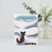 Österreich Skifahrplakat Postkarte (Stehend Vorderseite)