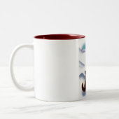 Österreich Skifahrplakat Zweifarbige Tasse (Links)