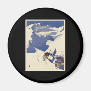 Österreich Skilodge in den Alpen Magnet