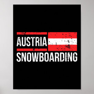 Österreich Snowboard Austrian Flag Race Halfpipe S Poster