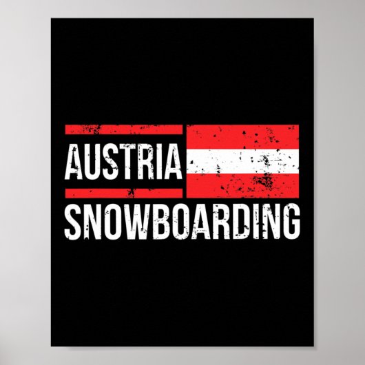 Österreich Snowboard Austrian Flag Race Halfpipe S Poster (Vorne)