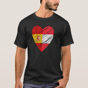 Österreich Spanien Herz Spanische Flagge Österreic T-Shirt