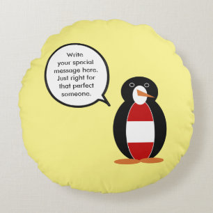 Österreich Sprechende Ms Penguin Personalisiert Rundes Kissen