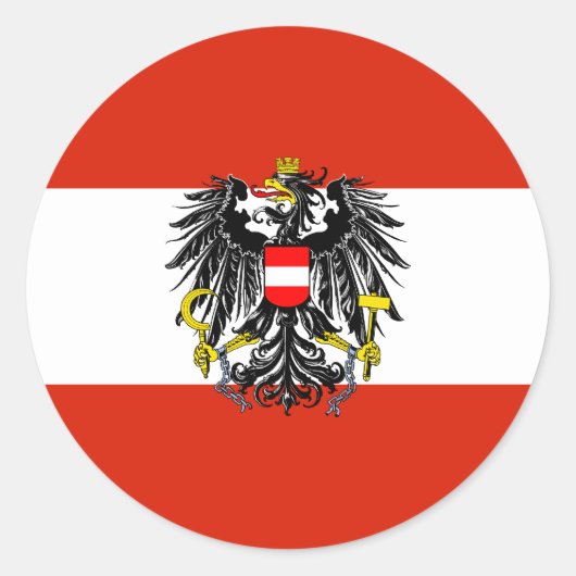 Österreich - Staatsflaggenaufkleber Runder Aufkleber (Vorderseite)