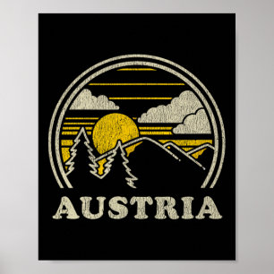 Österreich T-Shirt Vintage Wandern Berge Tee Poster