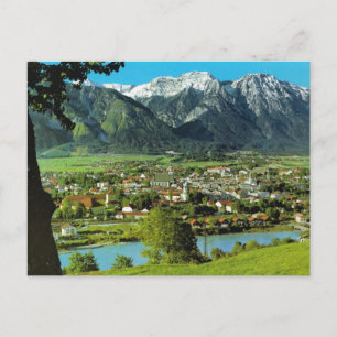 Österreich, Tirol, Solbad Hall, Inn Fluss Postkarte