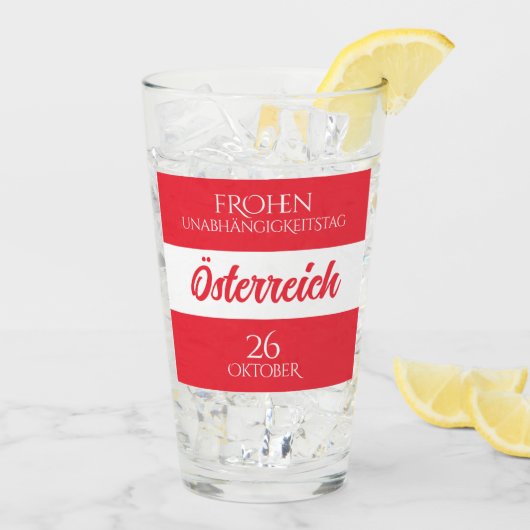 Österreich Unabhängigkeitstag Österreichische Nati Glas (Rückseite Ice)