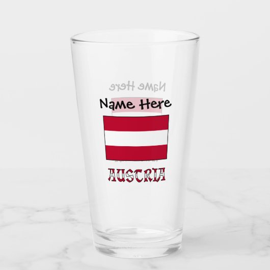 Österreich und die österreichische Flagge Personal Glas (Vorderseite)