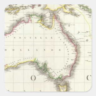 Österreich und Indonesien - vertiefte Karte Quadratischer Aufkleber