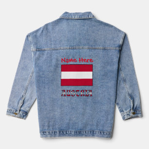 Österreich und österreichische Flagge Rot Personal Jeansjacke