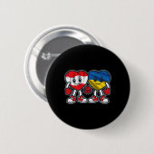 Österreich und Ukraine Herzen Freundschaft Button (Vorne & Hinten)