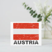 Österreich Vintage Flagge Postkarte (Stehend Vorderseite)