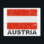 Österreich Vintage Flagge Postkarte<br><div class="desc">Dies ist ein Vintages Design der österreichischen Flagge.  Zeigen Sie Ihren Nationalstolz mit Stil.</div>