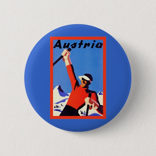 Österreich ~ Vintage Reise Button (Vorderseite)