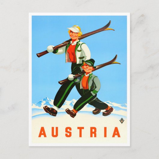 Österreich Vintage Reise Postkarte (Vorderseite)