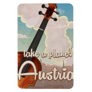 Österreich Violine Vintage-Reiseposter. Magnet