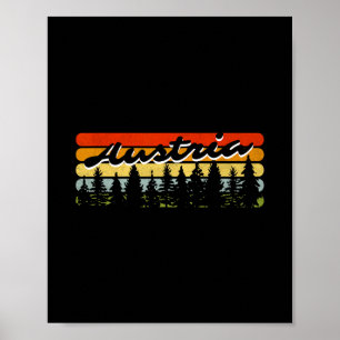Österreich Wald Sonnenuntergang Bäume Hütte Thema Poster